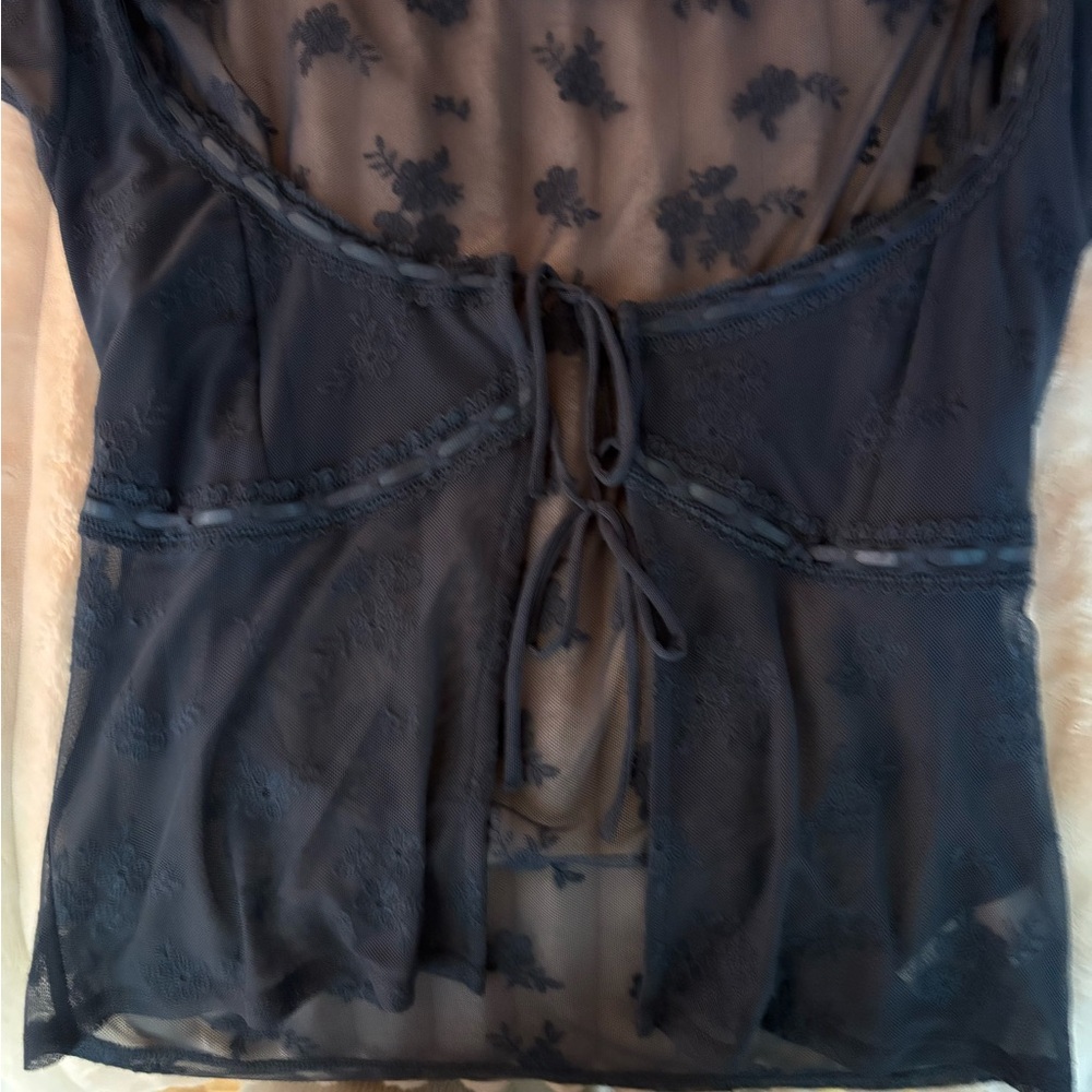 Garage Sheer Black Floral Top